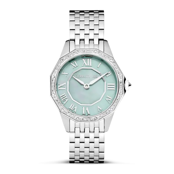 Necklaces Cerruti Cerruti 1881 Jesina Ladies Light Blue MOP Dial Stainless Steel Silver Watch Necklaces Cerruti Cerruti 1881 Jesina Ladies Light Blue MOP Dial Stainless Steel Silver Watch