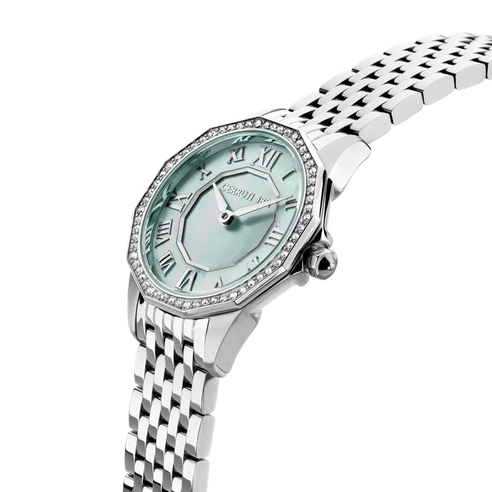 Necklaces Cerruti Cerruti 1881 Jesina Ladies Light Blue MOP Dial Stainless Steel Silver Watch