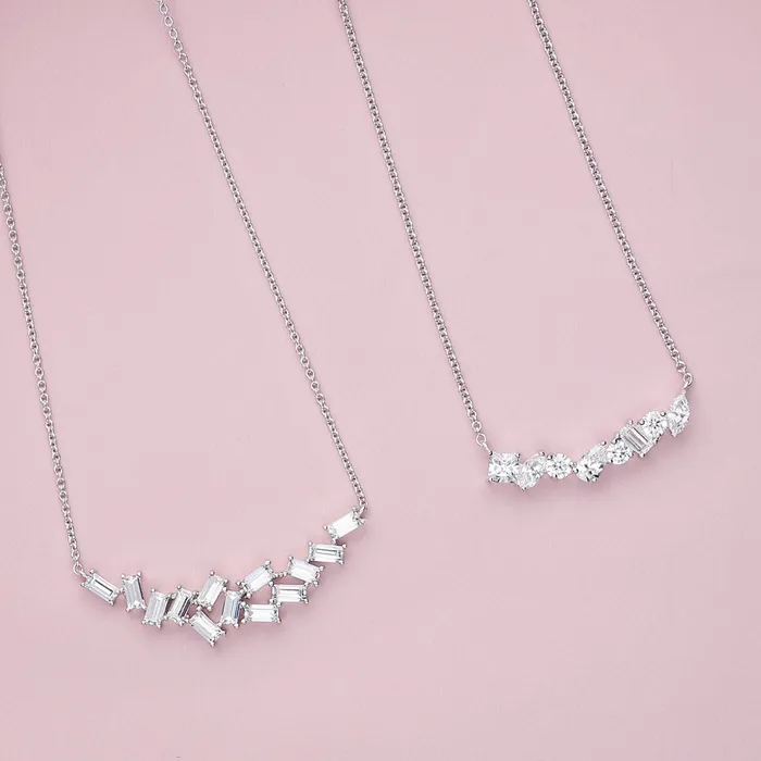 Necklaces Cluster Bar CZ Necklace in Sterling Silver BERRICLE