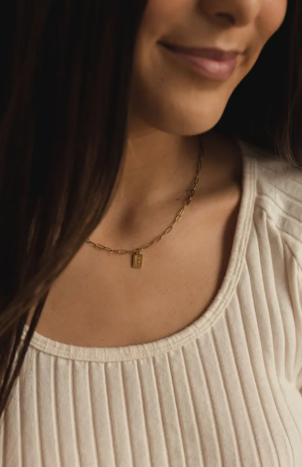 Necklaces Dear Heart Pure Joy Tag Necklace