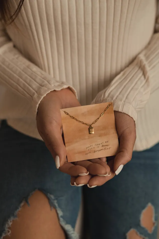 Necklaces Dear Heart Pure Joy Tag Necklace