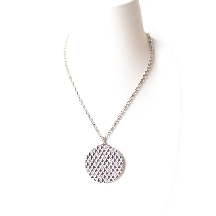 Necklaces Esprit Esprit Necklace Silver Chain With Round Pendant With Stone
