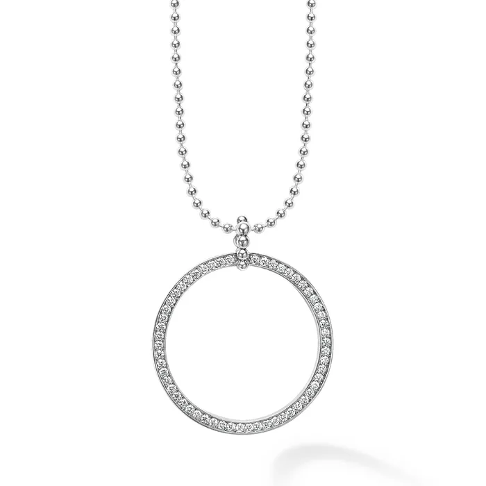 Necklaces LAGOS Caviar Spark Large Diamond Circle Pendant Necklace