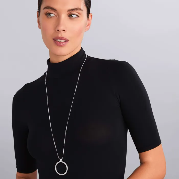 Necklaces LAGOS Caviar Spark Large Diamond Circle Pendant Necklace Necklaces LAGOS Caviar Spark Large Diamond Circle Pendant Necklace