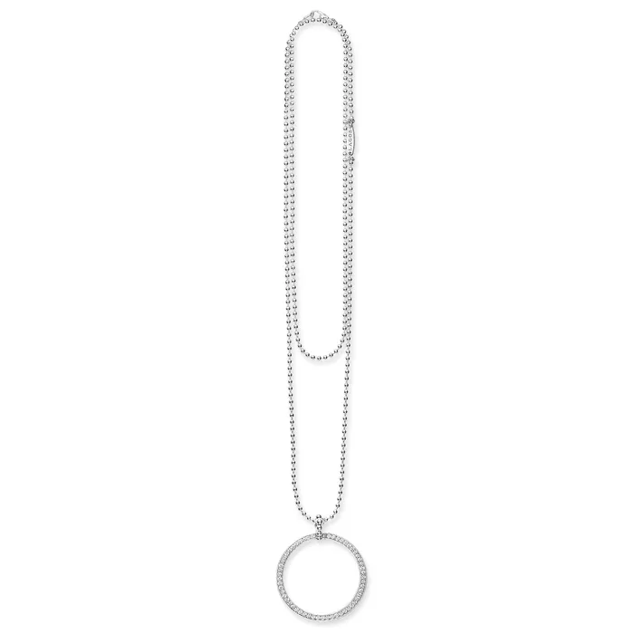 Necklaces LAGOS Caviar Spark Large Diamond Circle Pendant Necklace Necklaces LAGOS Caviar Spark Large Diamond Circle Pendant Necklace
