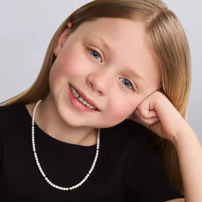 Necklaces LAGOS Kinder Childs First Gold Station Pearl Necklace Necklaces LAGOS Kinder Childs First Gold Station Pearl Necklace