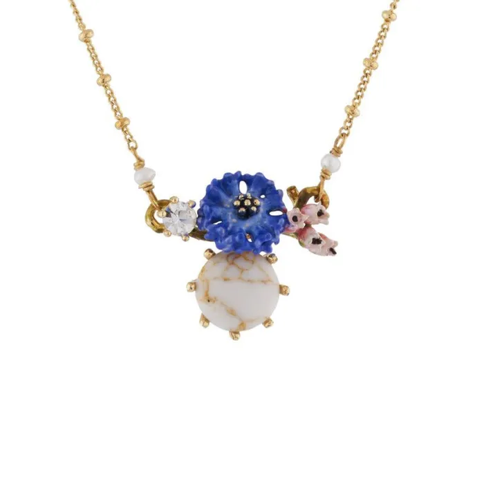 Necklaces Les Nereides Cornflower And Stone Necklace Les Nereides