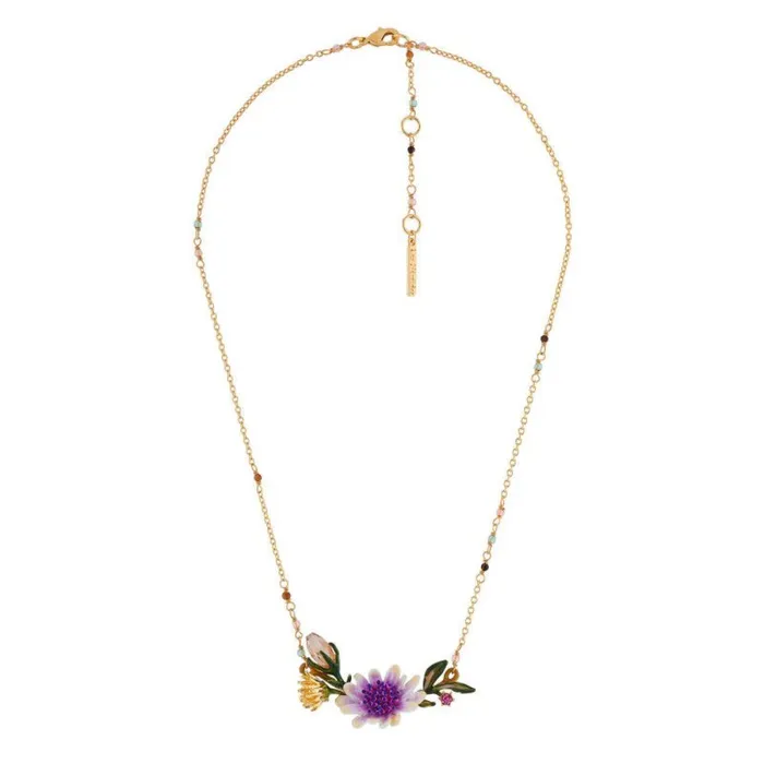 Necklaces Les Nereides Les Nereides White Flower With Pink And Blue Pistil On A Flowering Branch Necklace Necklaces Les Nereides Les Nereides White Flower With Pink And Blue Pistil On A Flowering Branch Necklace