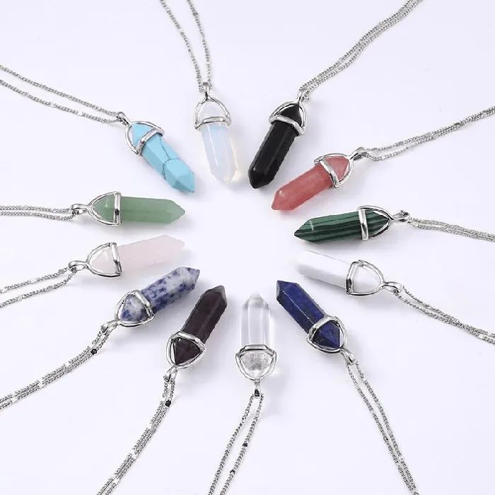 Necklaces Natural Crystal Link Chain Necklace WickedAF