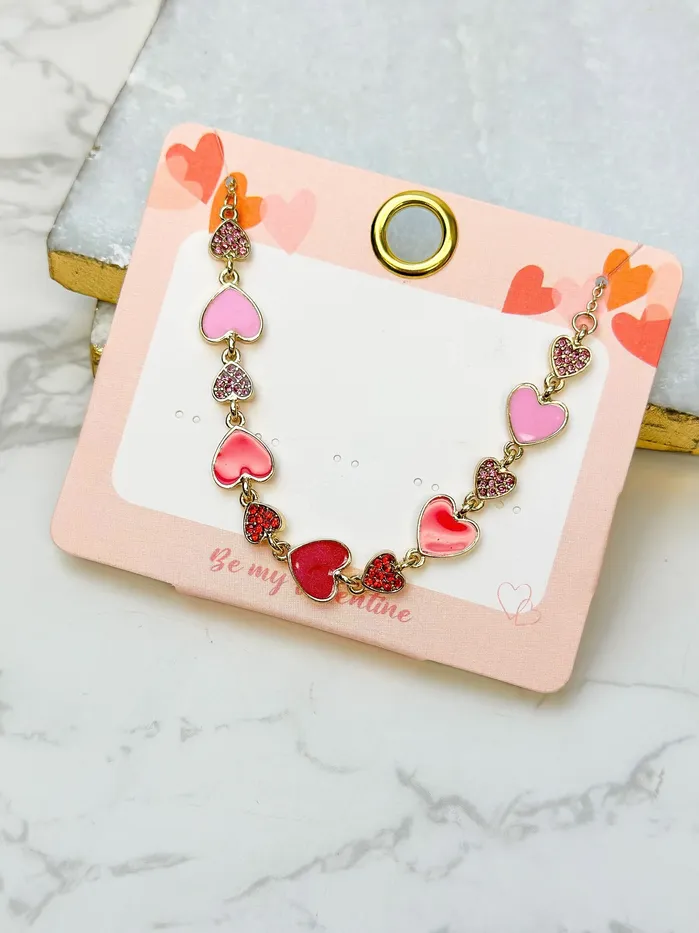 Necklaces Sparkling Enamel Heart Statement Necklace Prep Obsessed PR