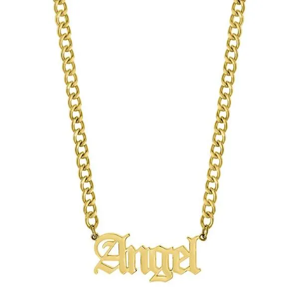 Novalico Necklaces Old English Cuban Link Name Chain
