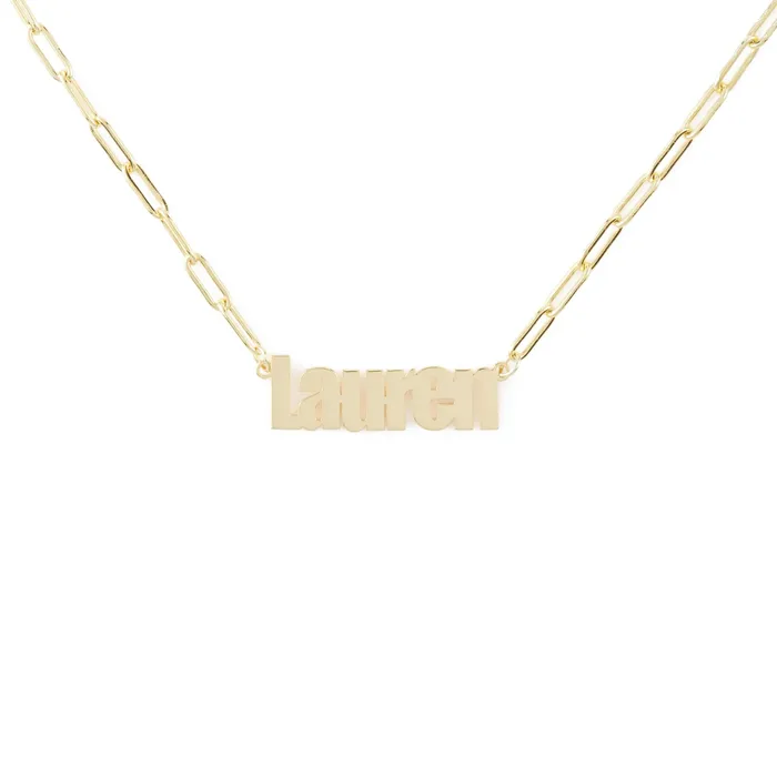 Novalico Necklaces Paperclip Bold Name Necklace
