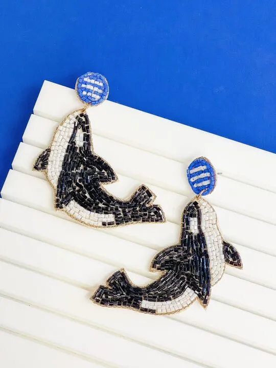 Orca Beaded Dangle Earrings Prep Obsessed WT Earrings