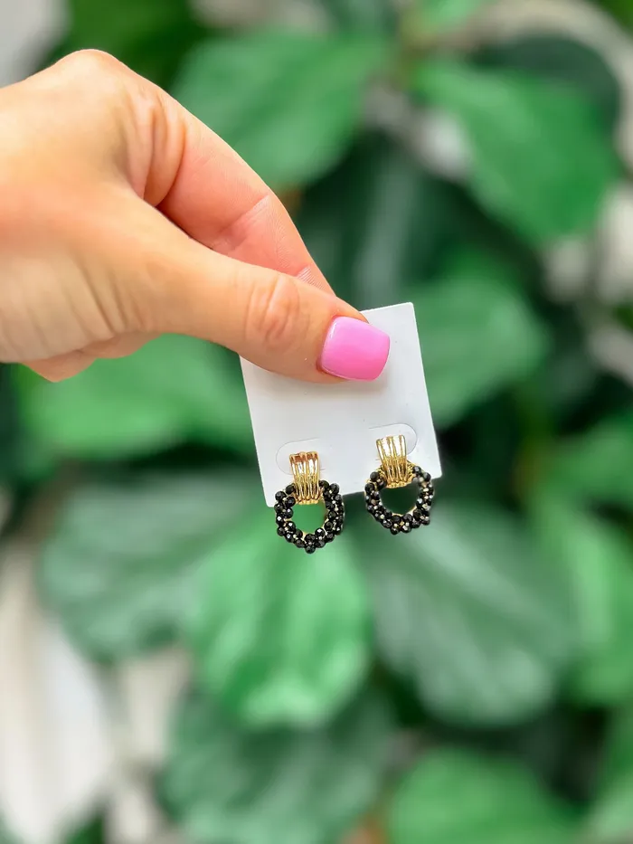 Petite Beaded Drop Earrings Jet Prep Obsessed CT Earrings