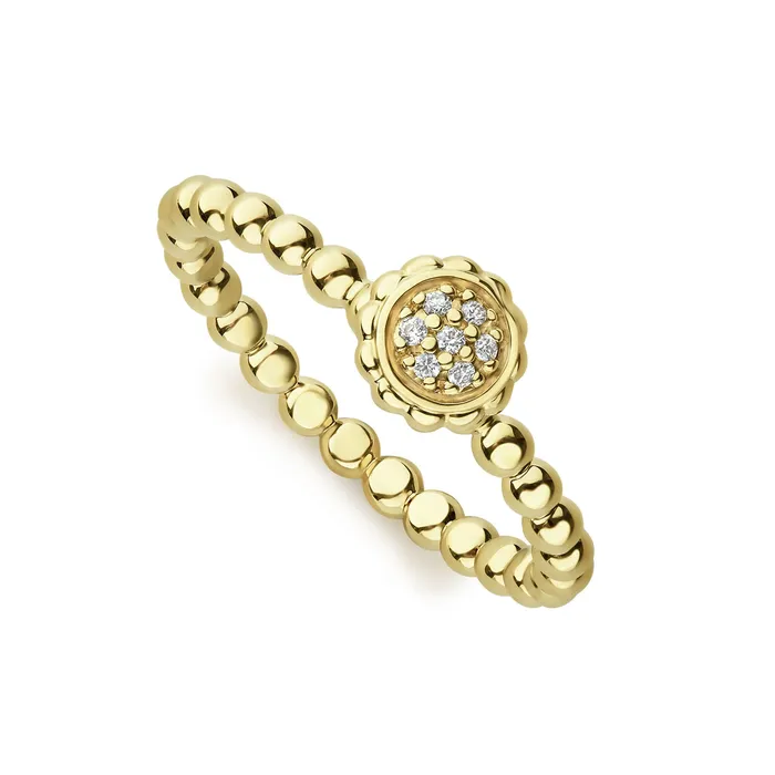 PreStyled Sets LAGOS Caviar Gold 18K Gold Caviar Diamond Ring