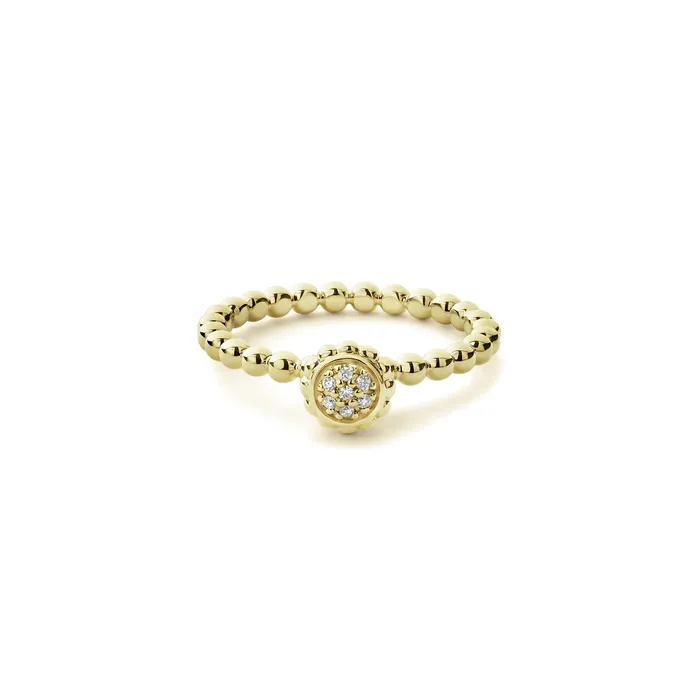 PreStyled Sets LAGOS Caviar Gold 18K Gold Caviar Diamond Ring PreStyled Sets LAGOS Caviar Gold 18K Gold Caviar Diamond Ring