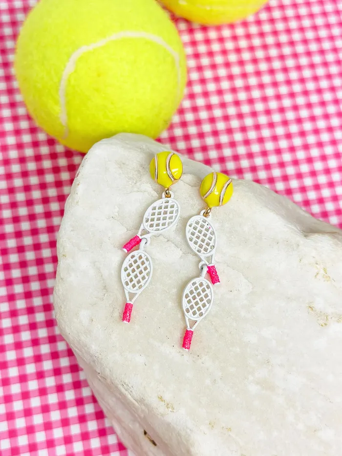 Prep Obsessed ESS Earrings Tennis Racket Layered Dangle Earrings