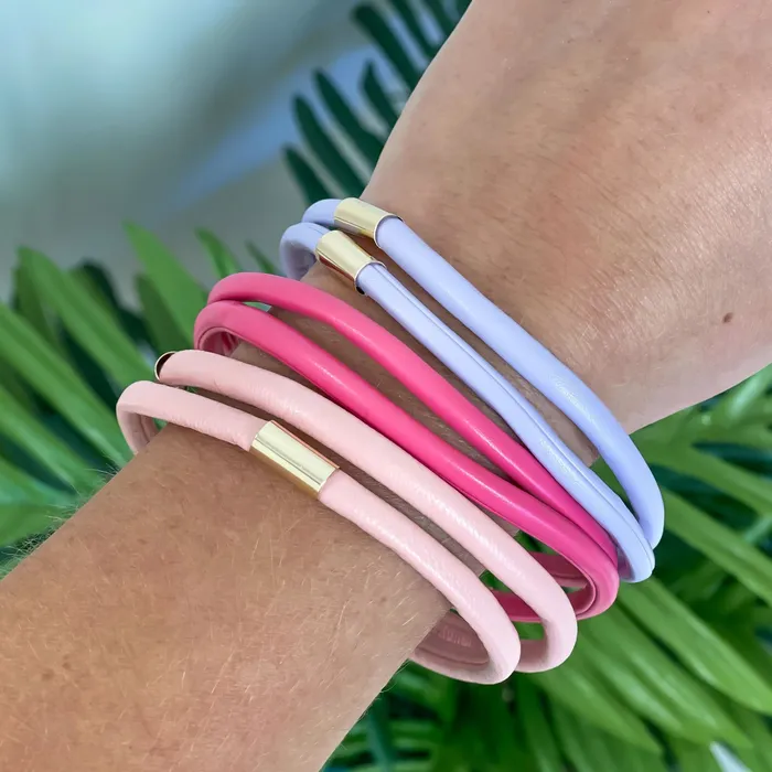 Prep Obsessed PR Bracelets FauxLeather Band Bracelet Set Pink