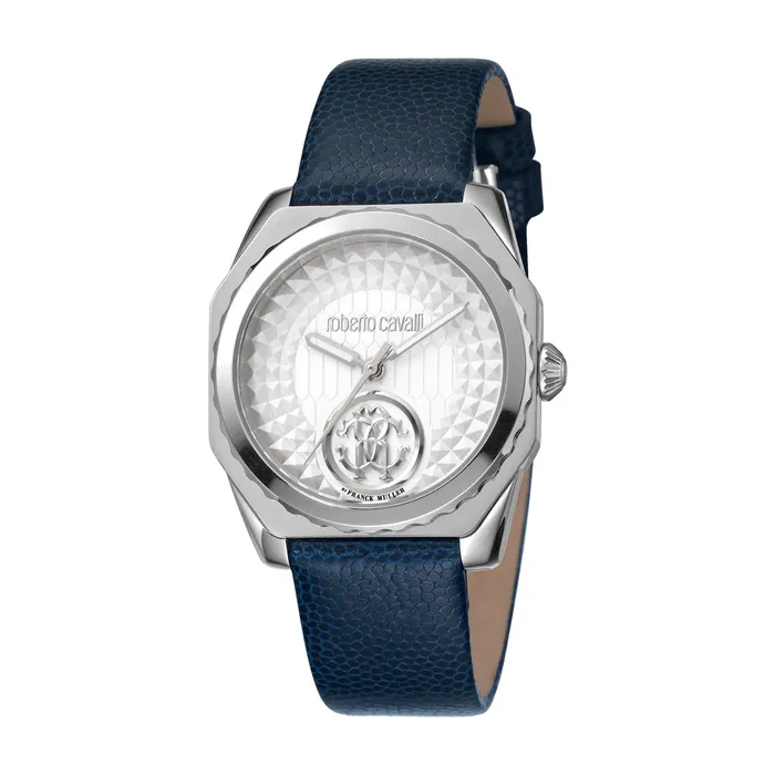 Roberto Cavalli Roberto Cavalli Ladies Watch With White Dial Blue Leather Strap Watches Roberto Cavalli Roberto Cavalli Ladies Watch With White Dial Blue Leather Strap Watches