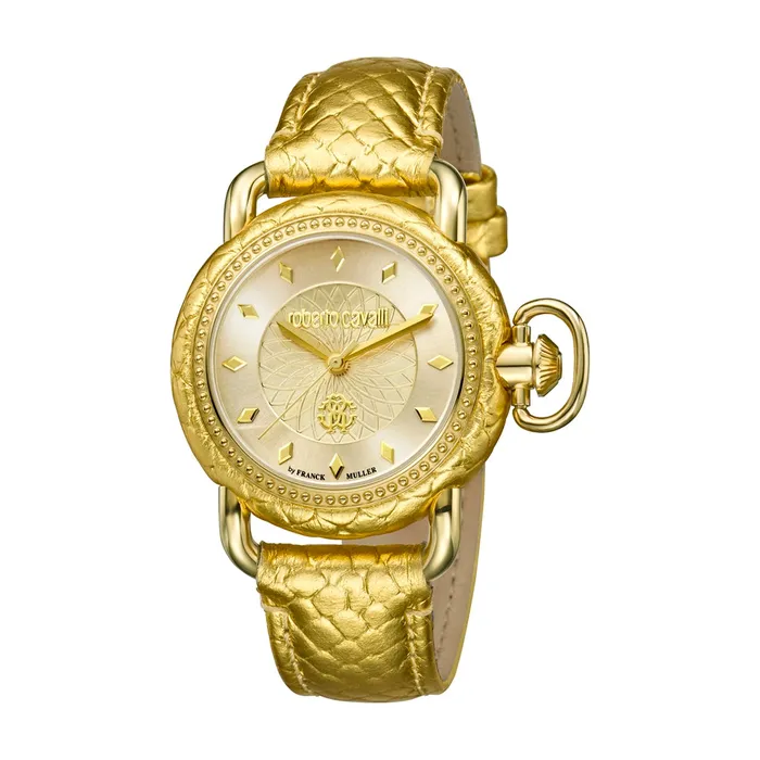 Roberto Cavalli Watches Roberto Cavalli Ladies Watch With Ip Gold Leather Strap Roberto Cavalli Watches Roberto Cavalli Ladies Watch With Ip Gold Leather Strap