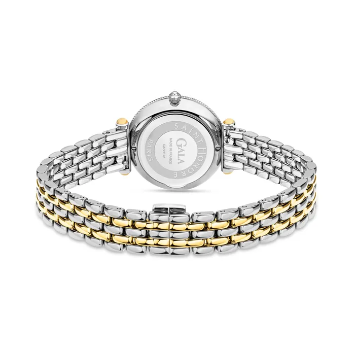 Saint Honore Gala Womens MOP Dial Stainless Steel Silver Gold Plated Watch Saint Honore Earrings