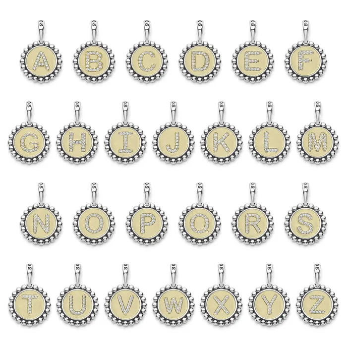 Signature Caviar Diamond B Initial Charm lagosdev Charm Necklaces Signature Caviar Diamond B Initial Charm lagosdev Charm Necklaces