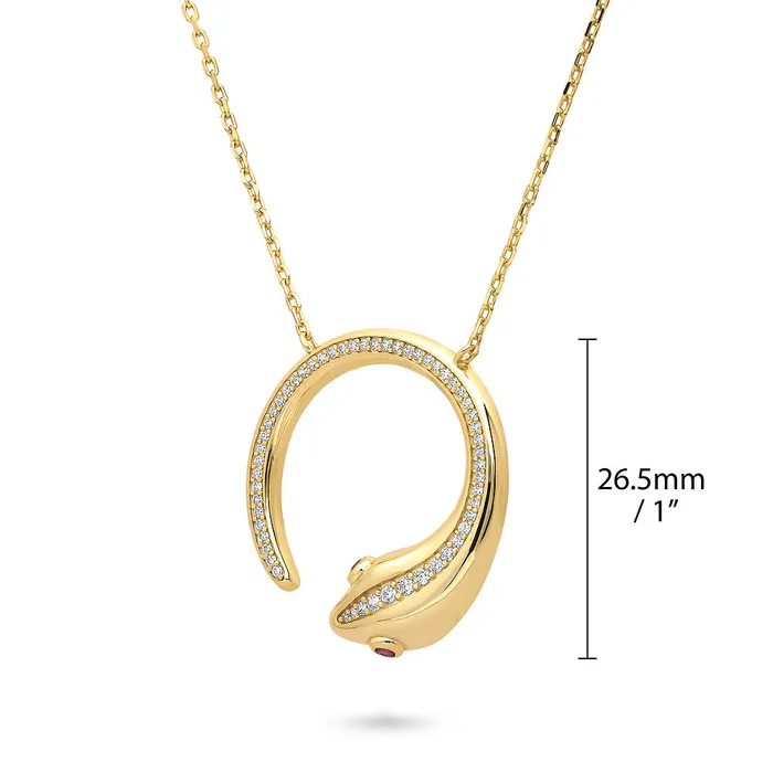 Snake CZ Medium Necklace in Sterling Silver BERRICLE Necklaces