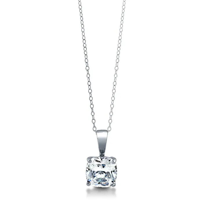 Solitaire Cushion CZ Set in Sterling Silver BERRICLE Earrings