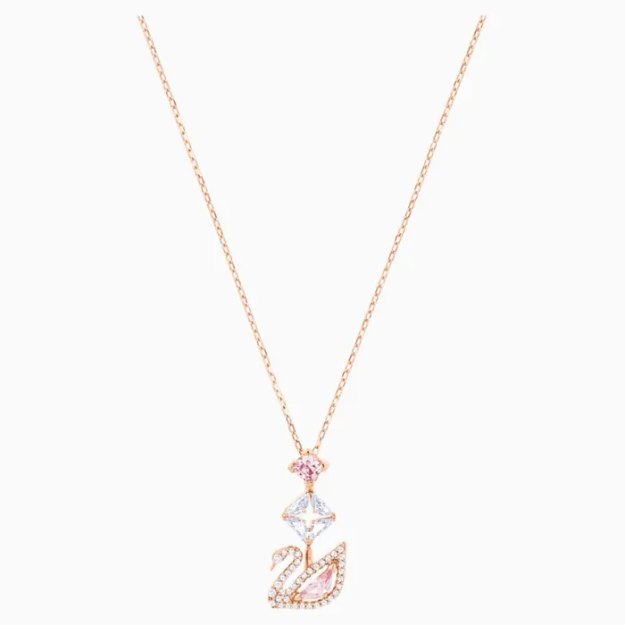 Swarovski Dazzling Swan Y Necklace MultiColored RoseGold Tone Swarovski Necklaces Swarovski Dazzling Swan Y Necklace MultiColored RoseGold Tone Swarovski Necklaces