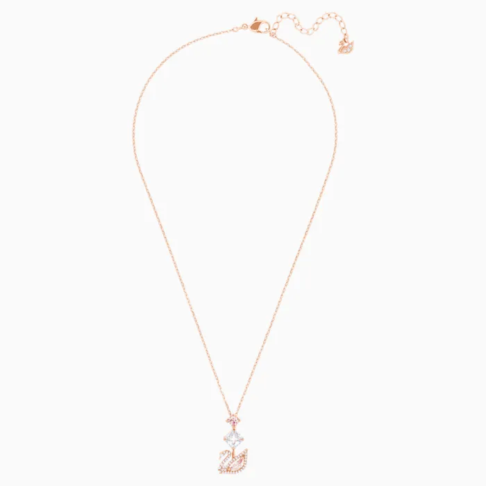 Swarovski Dazzling Swan Y Necklace MultiColored RoseGold Tone Swarovski Necklaces Swarovski Dazzling Swan Y Necklace MultiColored RoseGold Tone Swarovski Necklaces
