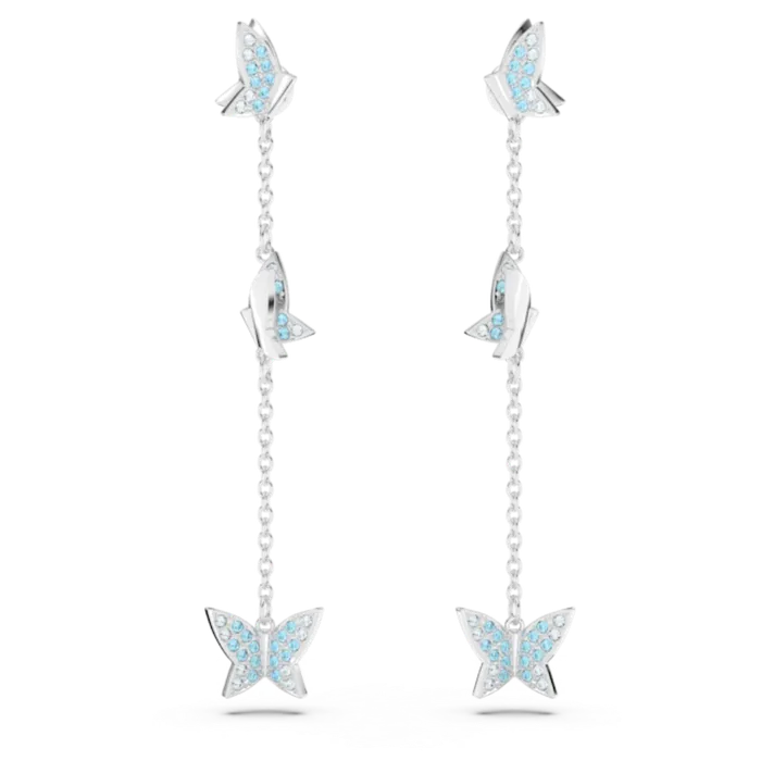 Swarovski Earrings Swarovski Lilia Drop Earrings Butterfly Blue Rhodium plated Swarovski Earrings Swarovski Lilia Drop Earrings Butterfly Blue Rhodium plated