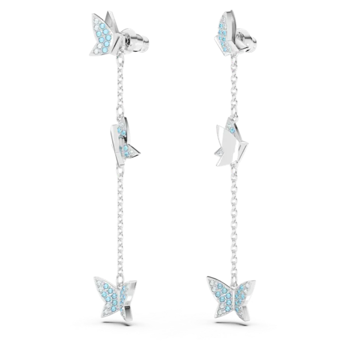 Swarovski Earrings Swarovski Lilia Drop Earrings Butterfly Blue Rhodium plated Swarovski Earrings Swarovski Lilia Drop Earrings Butterfly Blue Rhodium plated