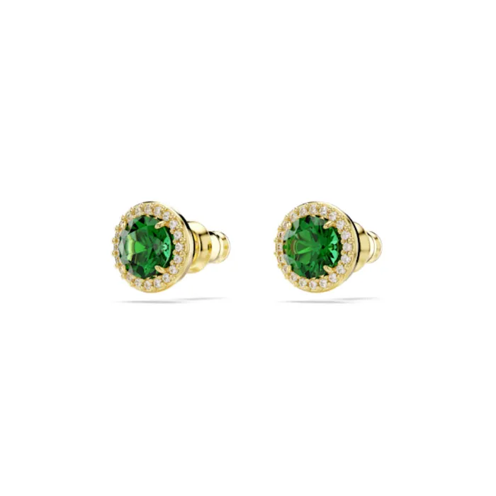 Swarovski Earrings Swarovski Una Stud Earrings Round cut Pav Green Goldtone plated Swarovski Earrings Swarovski Una Stud Earrings Round cut Pav Green Goldtone plated