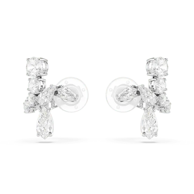 Swarovski Matrix Clip Earrings Mixed cuts White Rhodium plated Swarovski Earrings Swarovski Matrix Clip Earrings Mixed cuts White Rhodium plated Swarovski Earrings