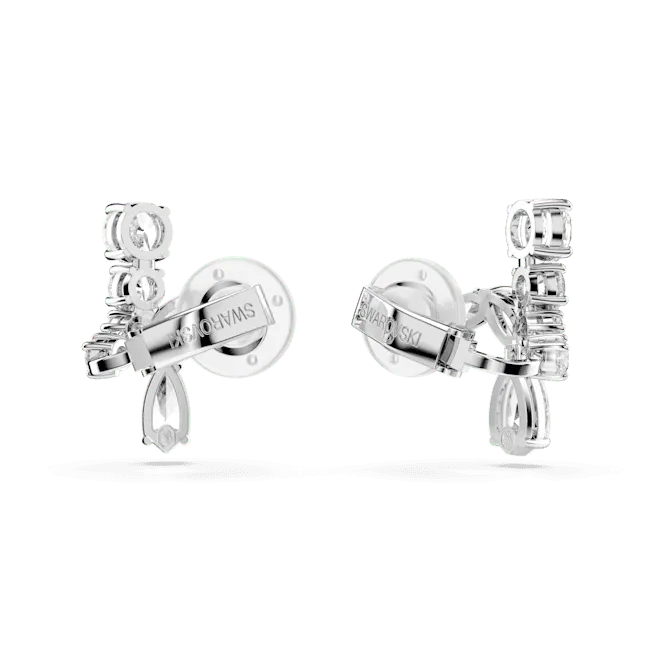 Swarovski Matrix Clip Earrings Mixed cuts White Rhodium plated Swarovski Earrings
