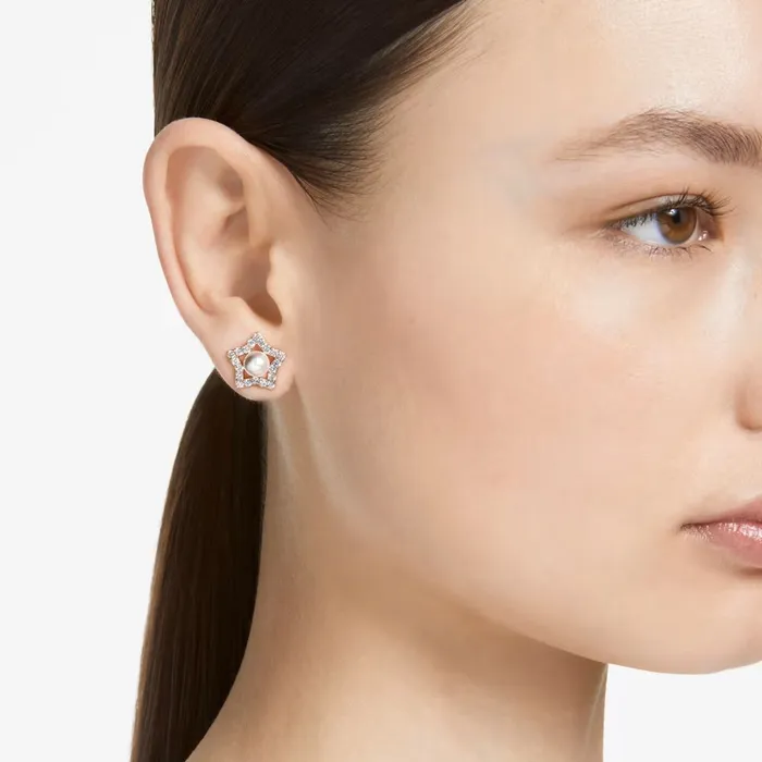 Swarovski Stella Stud Earrings Crystal pearls Star White Rose goldtone plated ONE SIZE Swarovski Earrings Swarovski Stella Stud Earrings Crystal pearls Star White Rose goldtone plated ONE SIZE Swarovski Earrings