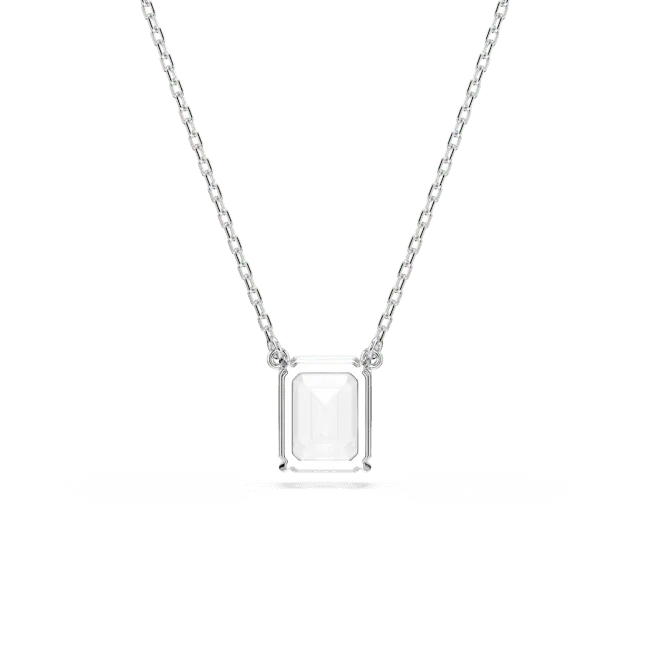 Swarovski Stilla Necklace Pendant Octagon cut White Rhodium plated Swarovski Necklaces