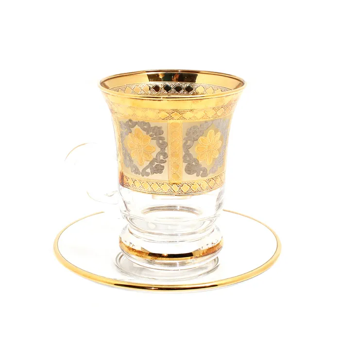 Timon Gift Box Of 6 Pcs Mantegna Tea Cup And Saucer IvoryPlatinumGold Timon Necklaces Timon Gift Box Of 6 Pcs Mantegna Tea Cup And Saucer IvoryPlatinumGold Timon Necklaces