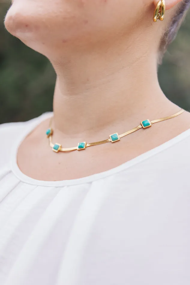 Turquoise Squares Necklace Ave Shops Necklaces