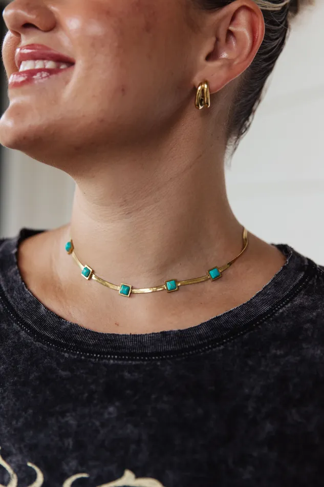 Turquoise Squares Necklace Ave Shops Necklaces