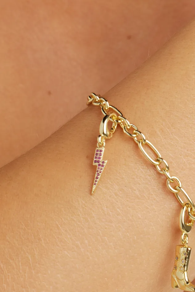 Untamed Petals Charm Necklaces Lightning Bolt Charm