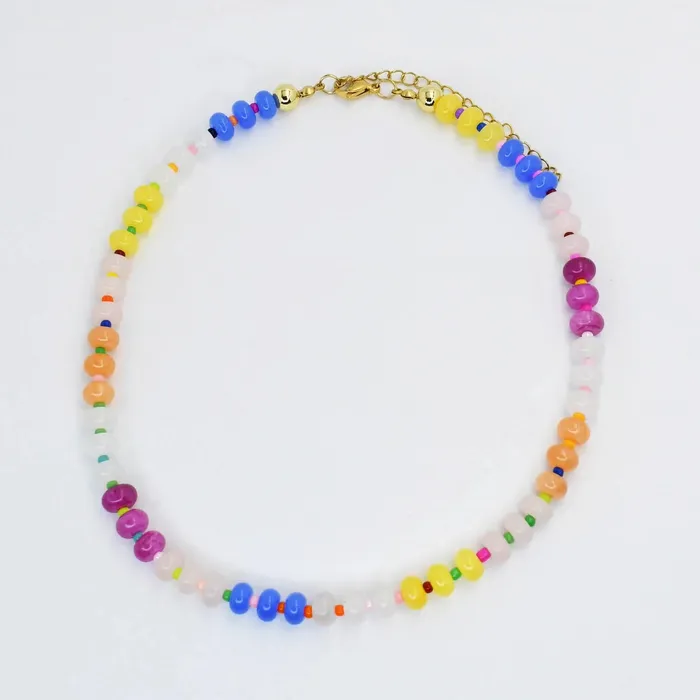 Vibrant Smooth Gemstone Necklace Treasure Jewels Necklaces