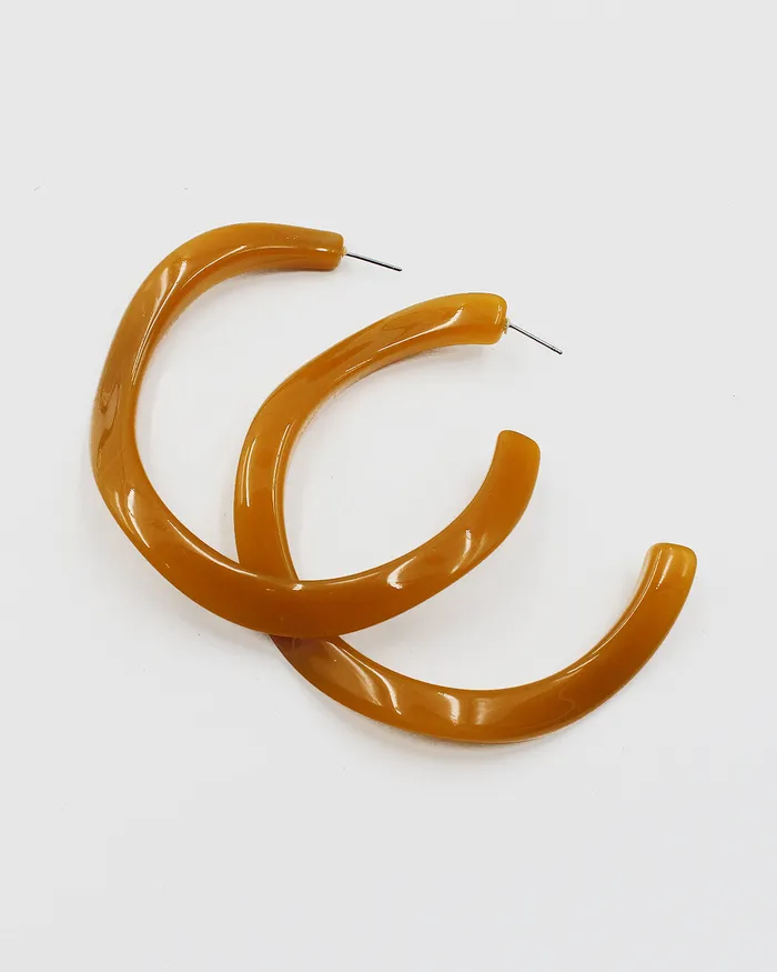Warped Acrylic Open Hoop Earrings CHECK20241 Earrings