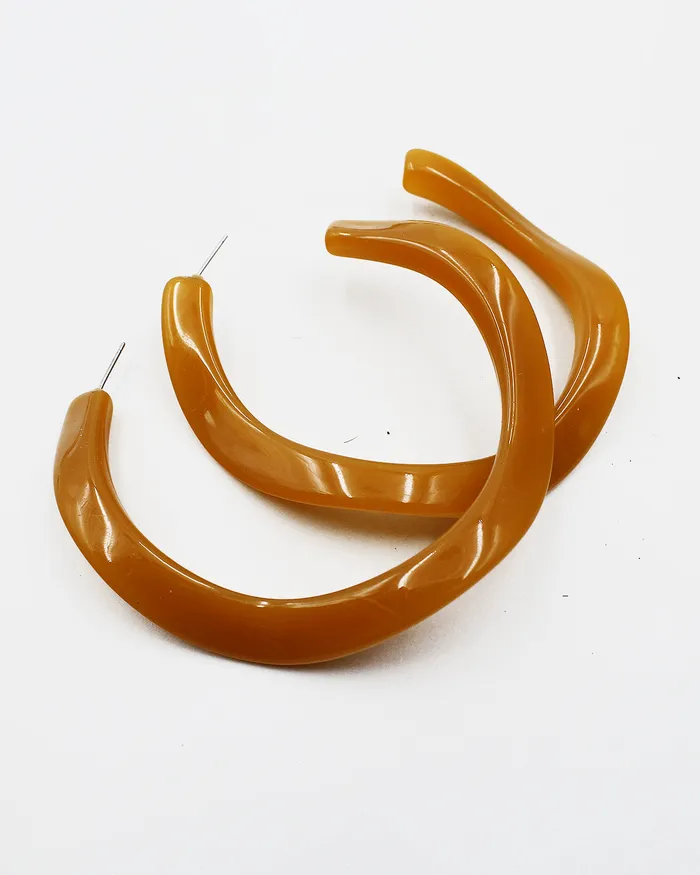 Warped Acrylic Open Hoop Earrings CHECK20241 Earrings Warped Acrylic Open Hoop Earrings CHECK20241 Earrings