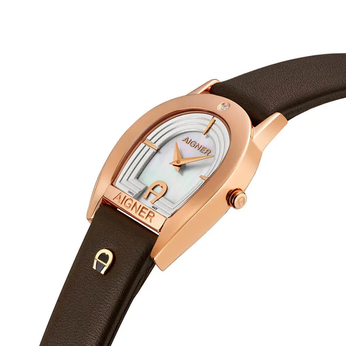 Watches Aigner Aigner Varese Womens Rose Gold Case With White MOP Dial And Brown Leather Strap Watch Watches Aigner Aigner Varese Womens Rose Gold Case With White MOP Dial And Brown Leather Strap Watch