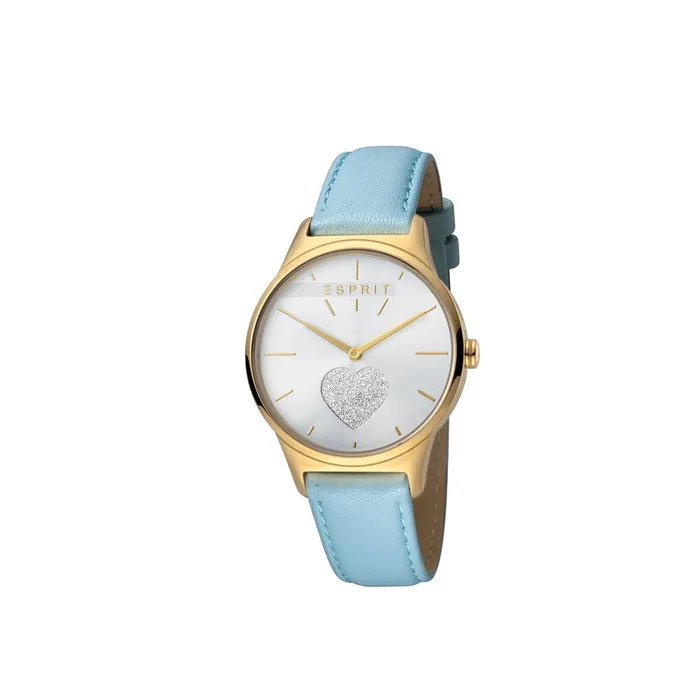 Watches Esprit Esprit Ladies IP Gold Watch White Dial Blue Strap