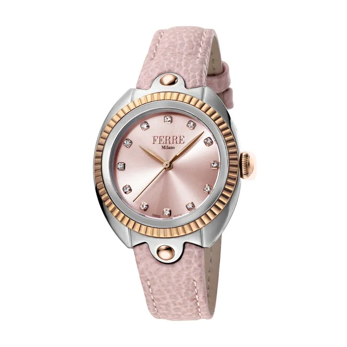 Watches Ferre Milano Watch Pink Leather Strap Dial With Stainless Steel Case Ferre Milano Watches Ferre Milano Watch Pink Leather Strap Dial With Stainless Steel Case Ferre Milano