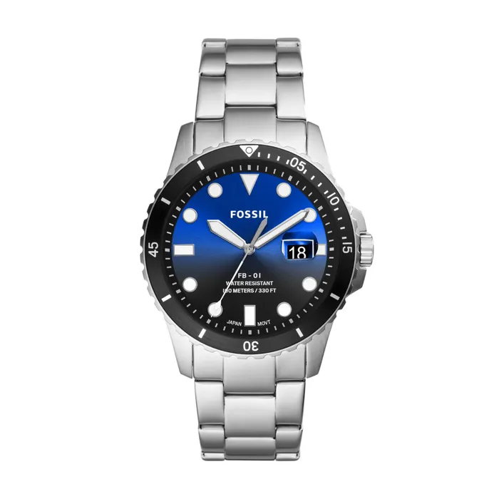 Watches Fossil FB01 Blue Dial Stainless Steel Mens Watch Fossil