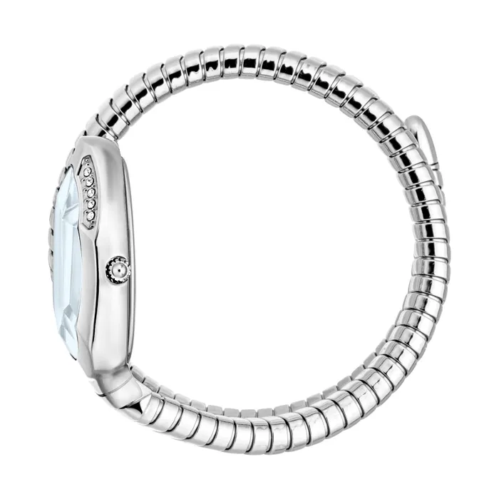 Watches Just Cavalli Just Cavalli Snake Shape Womens Silver Watch with Light Blue Dial