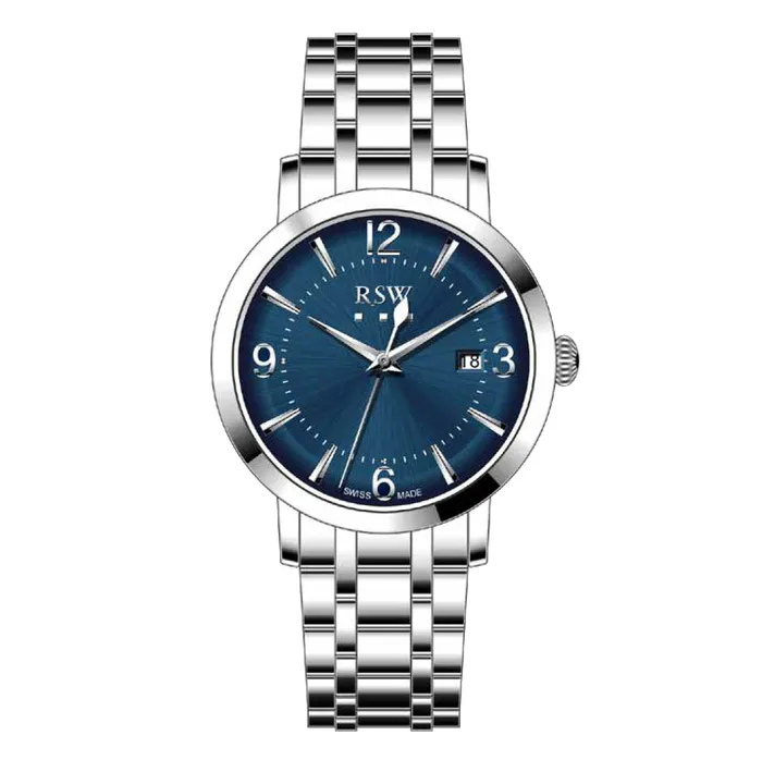 Watches RSW RSW Gents Blue Dial Stainless Steel Quartz Watch with Date Display Watches RSW RSW Gents Blue Dial Stainless Steel Quartz Watch with Date Display
